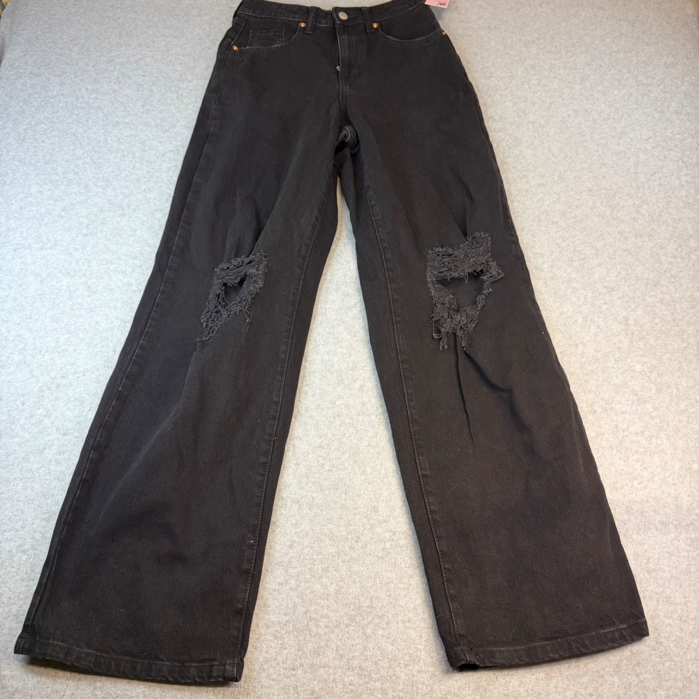 Wild Fable Womens Highest Rise Baggy Jean Distressed Black Size 00/24 Waist
